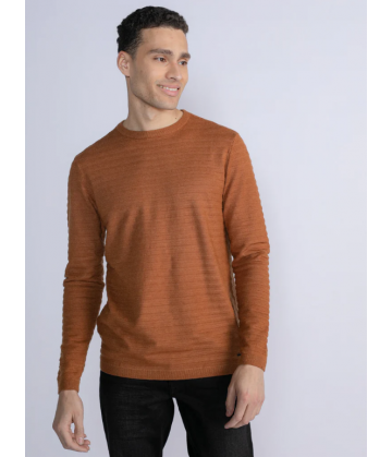Pull col rond maille camel...